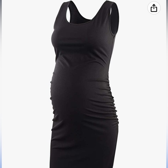 Maternity - black sleeveless knee-length dress